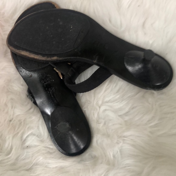 Gucci Womens Black Double G Kitten Slip On Flip Flop Sandals Size 6b W/ Coa - Picture 8 of 10